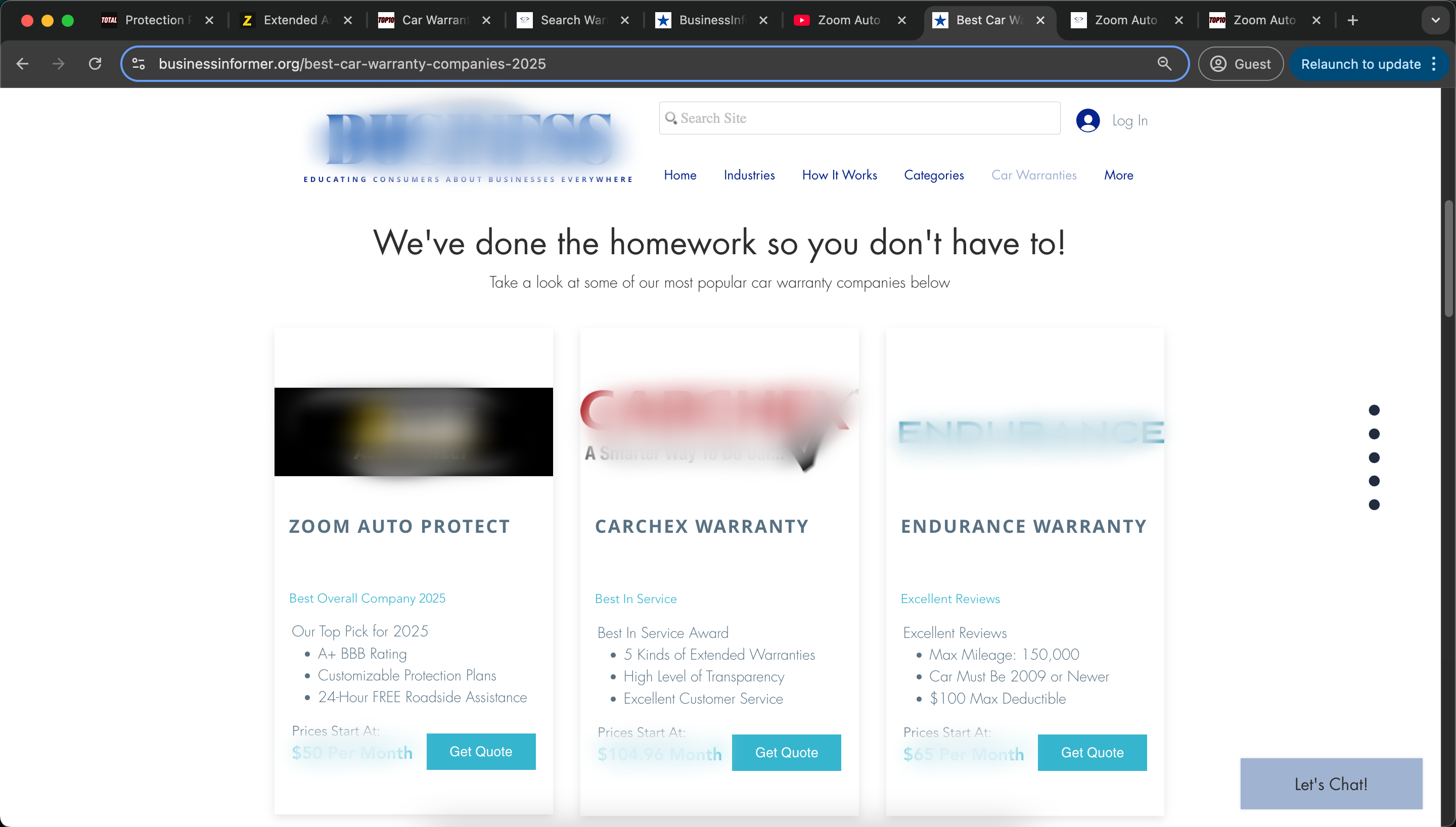 Business Informer Zoom Auto Protect Listing