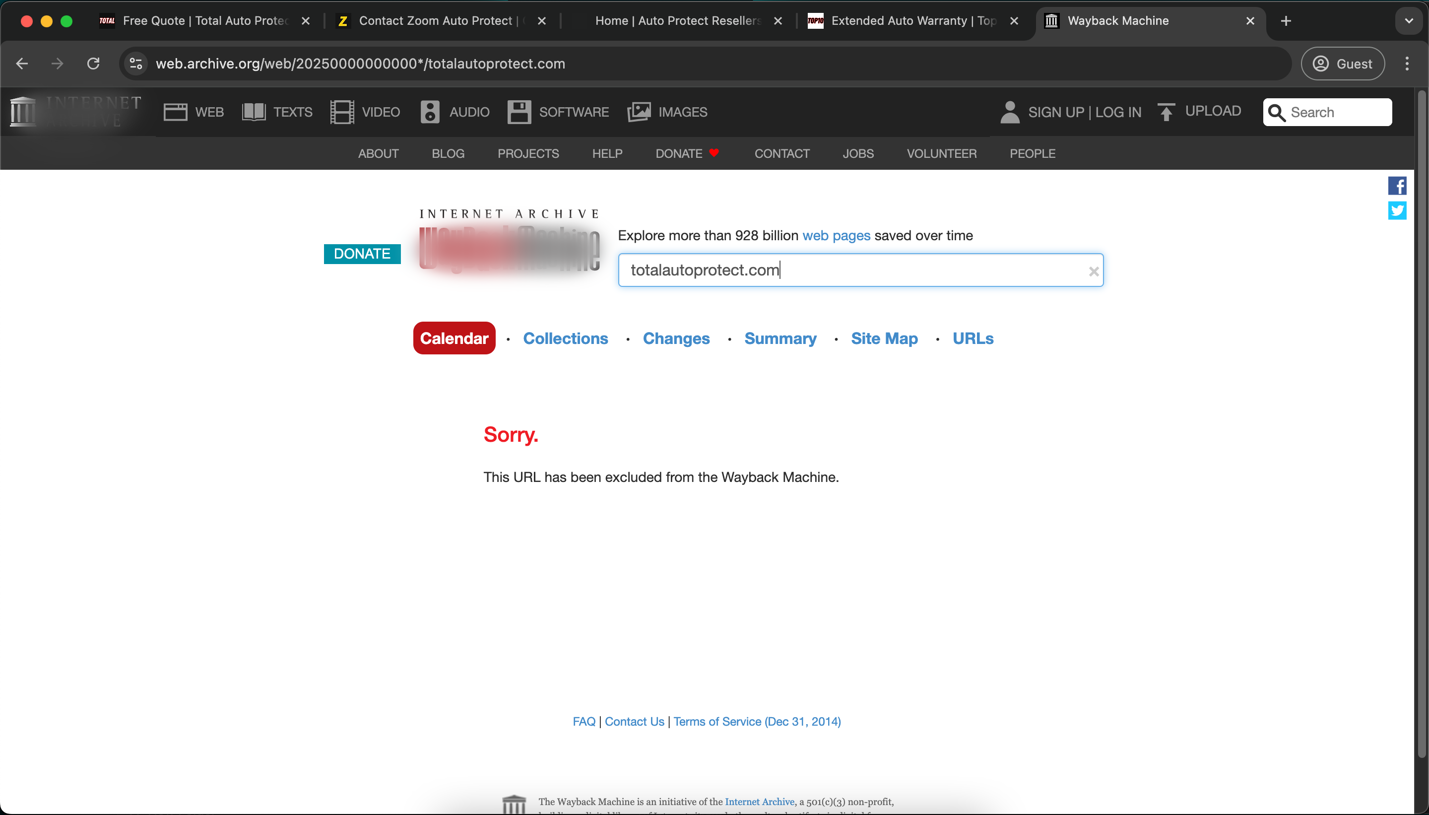 Total Auto Protect Wayback Machine Exclusion
