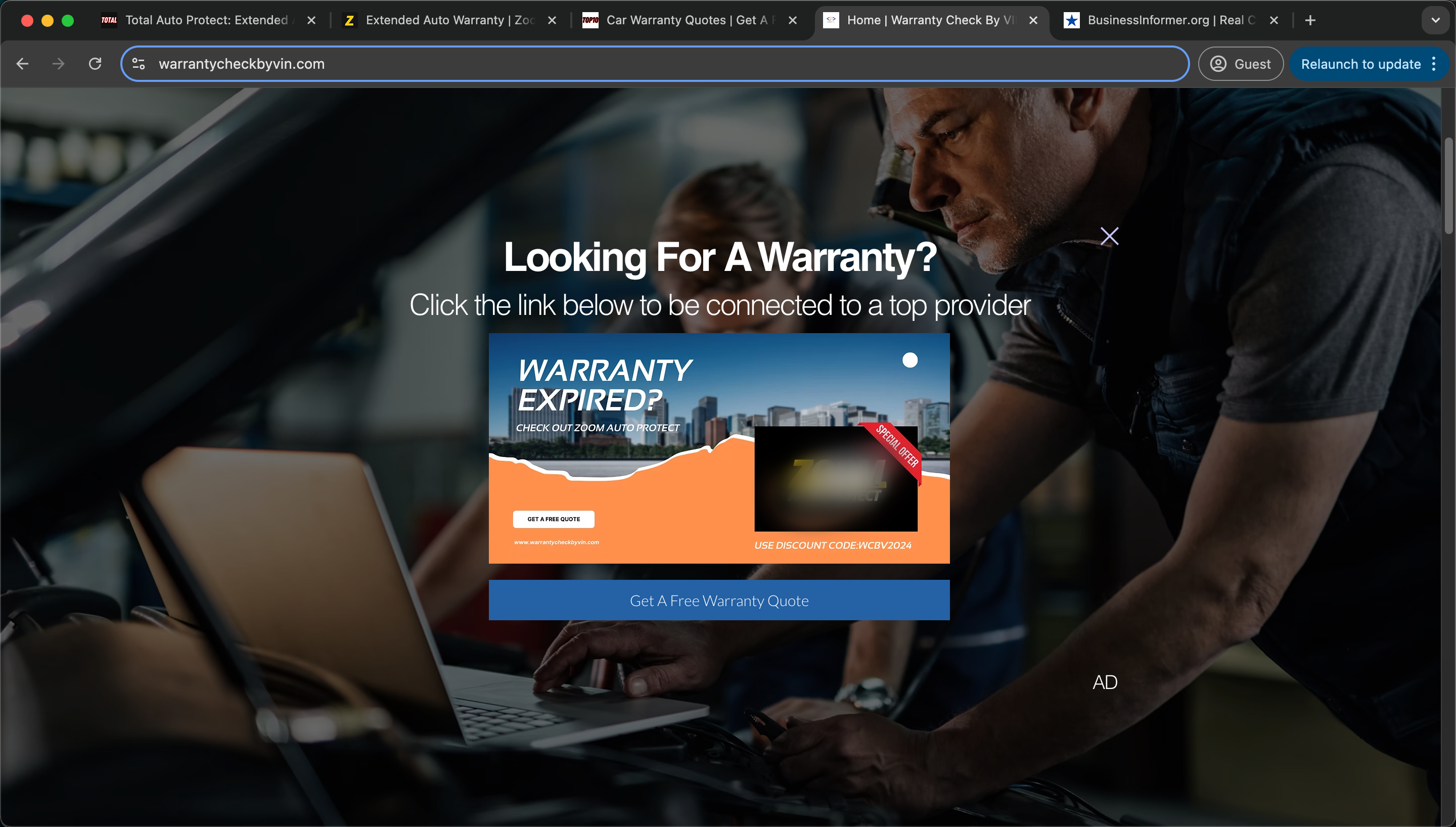 Warranty Check By Vin Zoom Auto Protect Ad