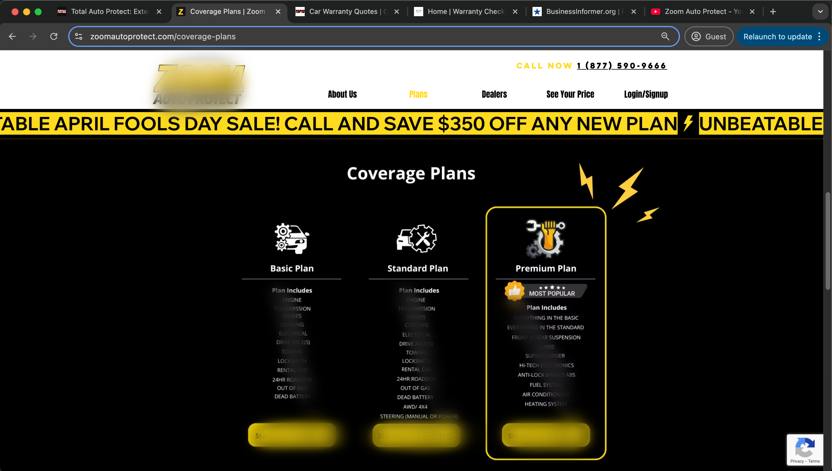Zoom Auto Protect Coverage Plans
